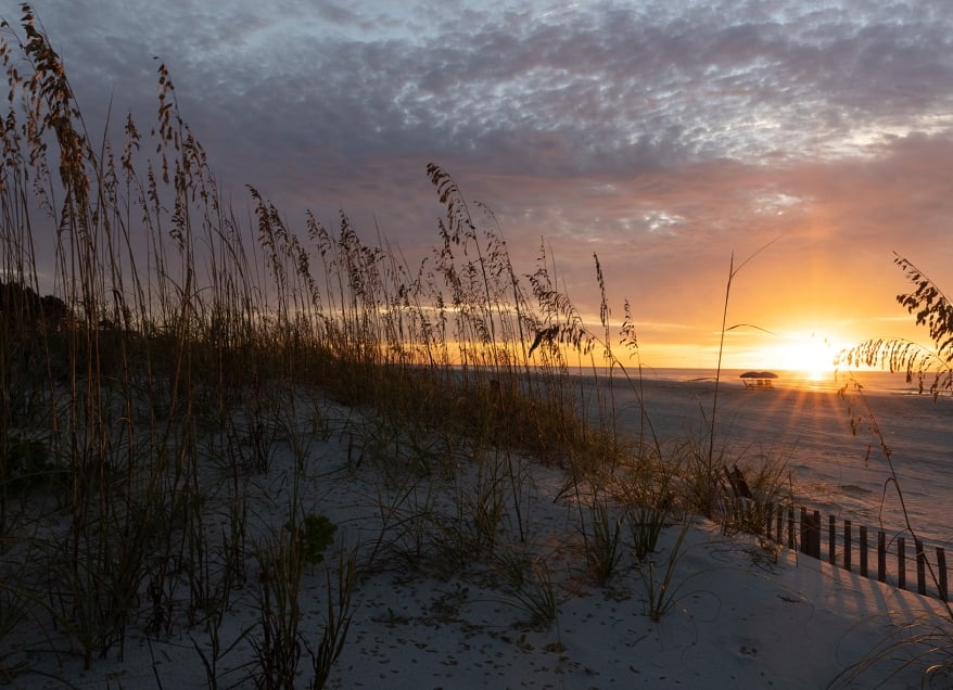 A Beach on Hilton Head Island at Sunrise